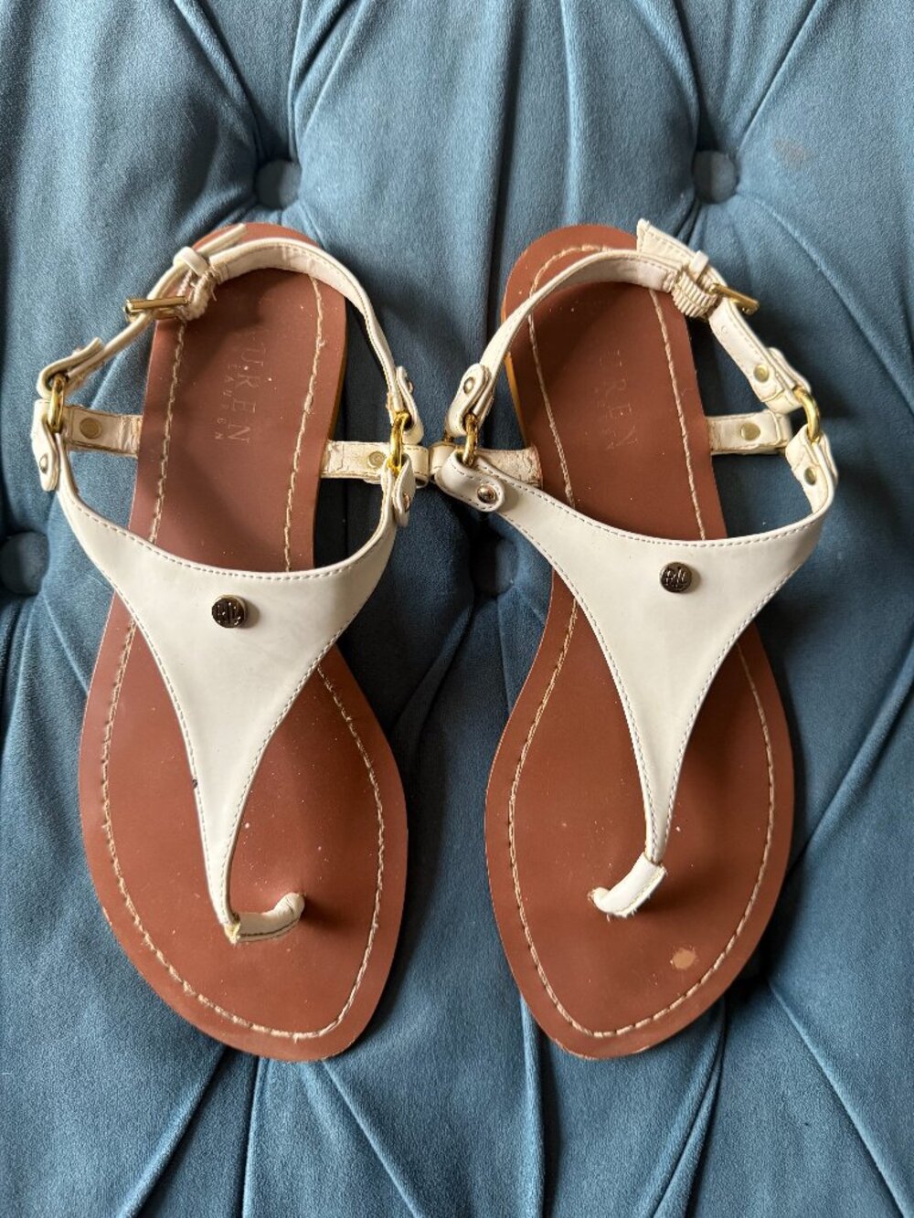 Ralph Lauren White Sandals Size 8